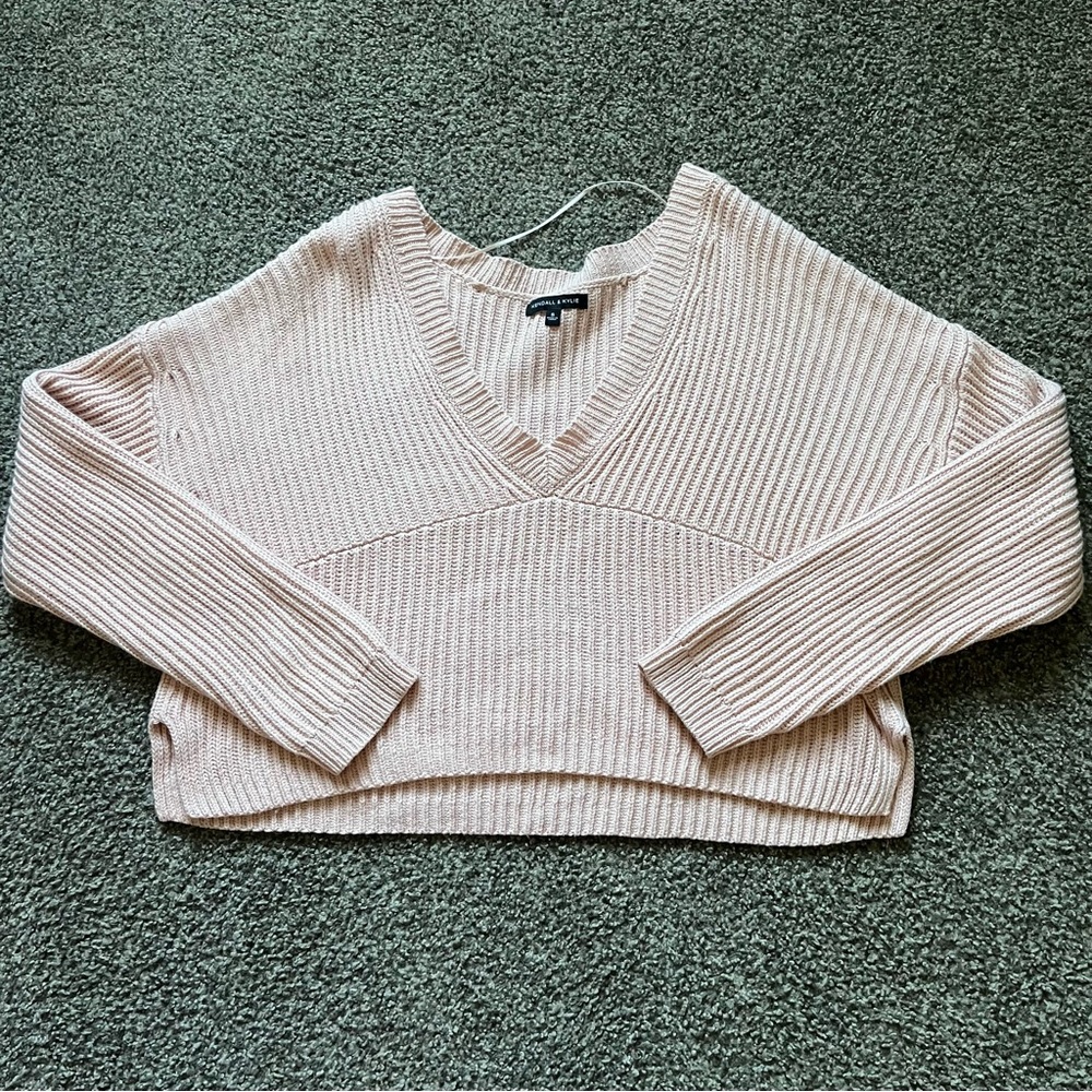 Blush pink pacsun oversized v-neck sweater